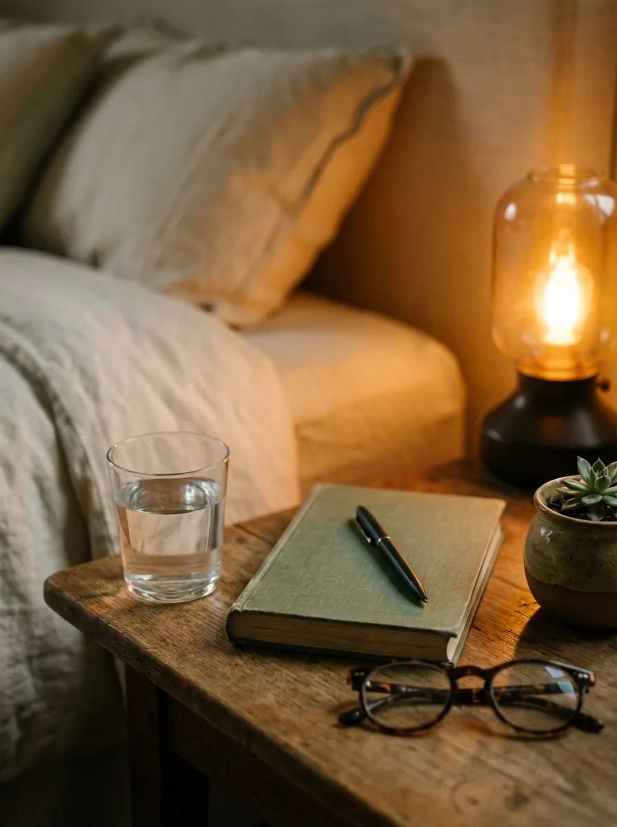 Person in a calm morning routine by a sunlit window